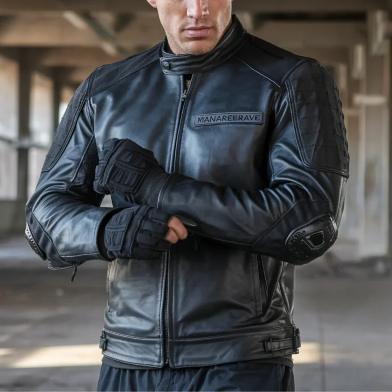 Tactical Leather Motorcycle Jacket