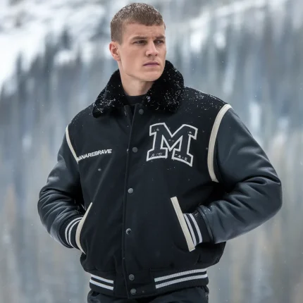 The Ice-Cold Rebel – Winter Varsity Jacket for Men