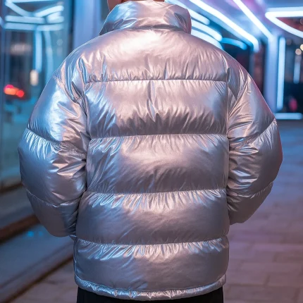 The Ice King – Luxe Metallic Puffer Jacket