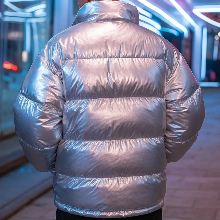 The Ice King – Luxe Metallic Puffer Jacket