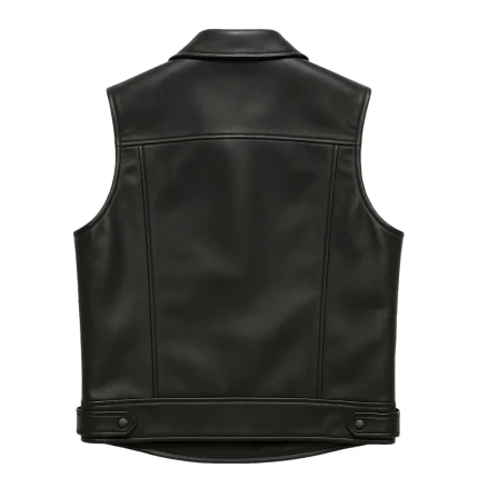 Men’s Black Biker Leather Vest
