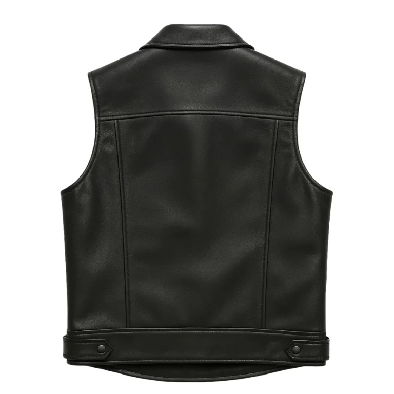 Men’s Black Biker Leather Vest
