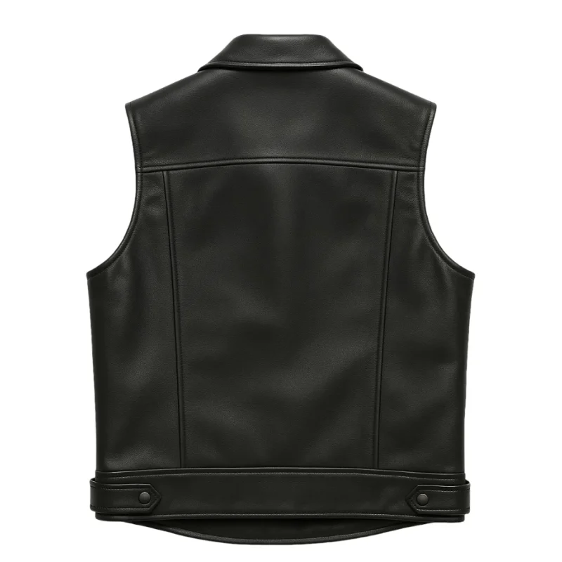 Men’s Black Biker Leather Vest