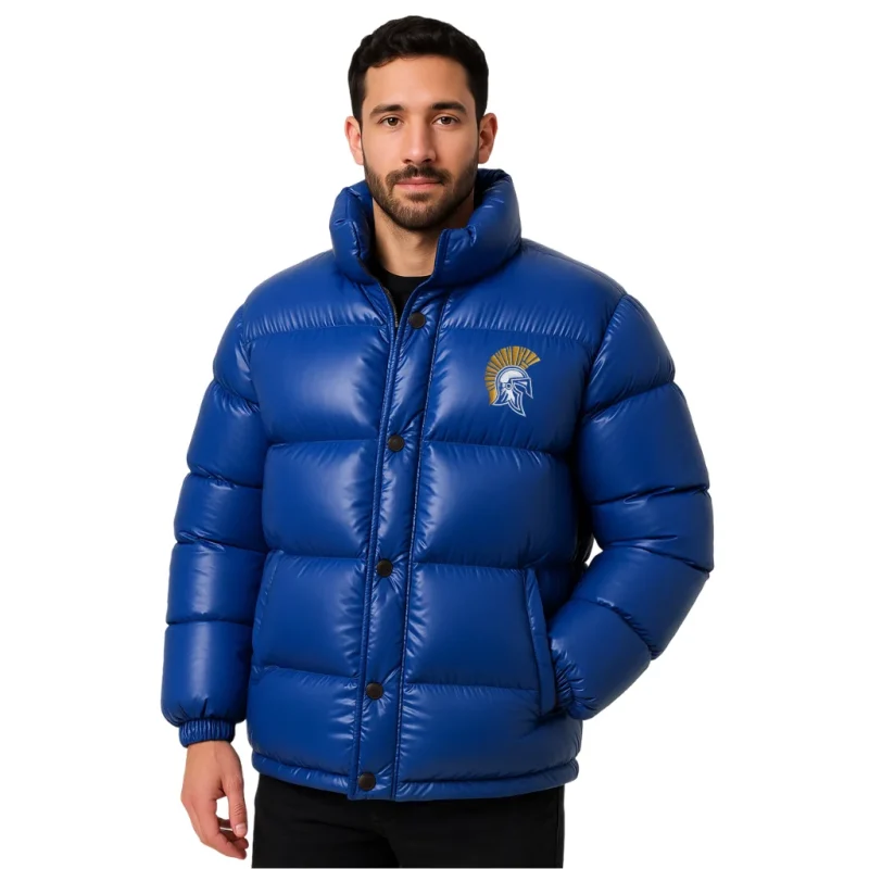 Men's Blue Spartan Puffer Jacket – Sale with Free Shipping