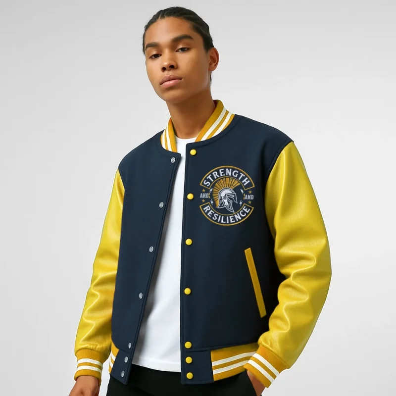 Strength & Resilience Varsity Jacket – Bold Spartan Edition | SALE Now + Free Shipping USA