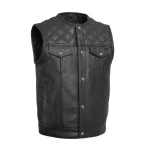 12 Gauge Men’s Leather Vest for Motorcycle Riders