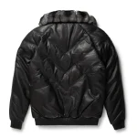 Black Leather Chinchilla Collar V Bomber JacketBlack Leather Chinchilla Collar V Bomber Jacket by man are brave