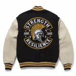 Gant Crest Varsity Jacket with Spartan patch- Classic Black & Cream Letterman Style
