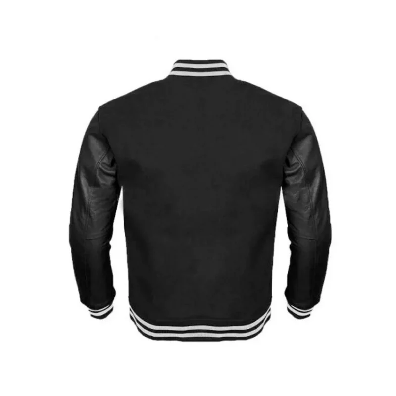 Letterman Sheep Nappa Leather Sleeves Varsity Jacket by man are brave