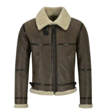 Man Are Brave B3 Brown Air Force Shearling Leather Jacket for Men