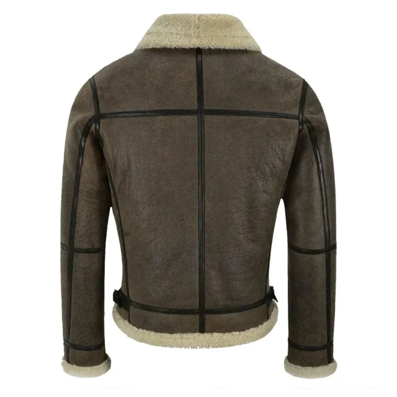 Man Are Brave B3 Brown Air Force Shearling Leather Jacket for Men
