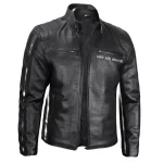 Men’s Black Cafe Racer Leather Motorcycle Jacket for Riders by man are brave