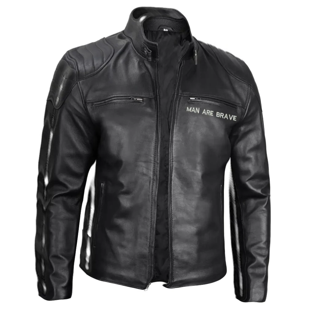 Men’s Black Cafe Racer Leather Motorcycle Jacket for Riders Men’s Black Cafe Racer Leather Motorcycle Jacket for Riders by man are brave
