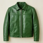 Men's Forest Green Leather Jacket