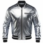 Men's Silver Bomber Jacket by man are brave