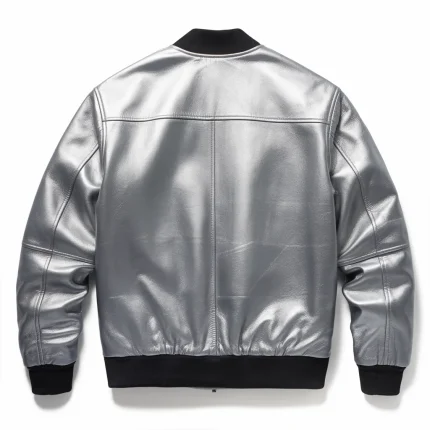 Men’s Silver Bomber Jacket by man are brave
