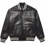 No Kings in America - Men's Black Leather Bomber Jacket | Genuine Leather Statement Jacket by Man Are Brave