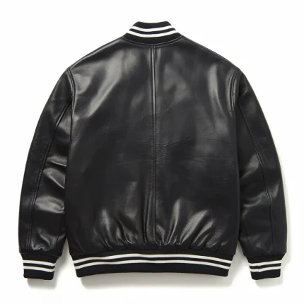 No Kings in America - Men's Black Leather Bomber Jacket | Genuine Leather Statement Jacket by Man Are Brave