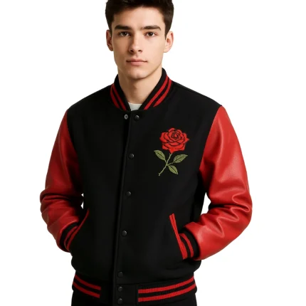The Rose Emissary Varsity Jacket by Man Are Brave