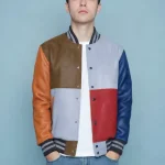 Unisex Multi-Color Block Leather Varsity Jacket - Man Are Brave | Patchwork Letterman Style | Premium Genuine Suede & Leather