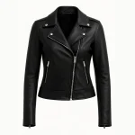 Women's Black Real Leather Moto Biker Jacket
