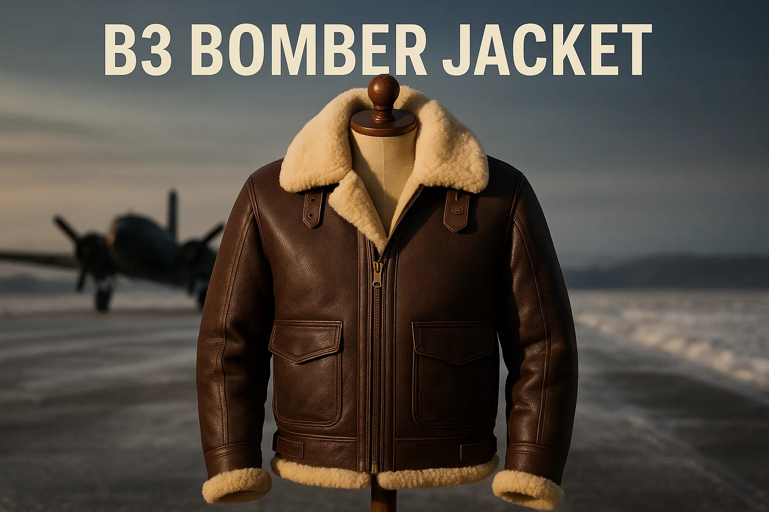 B3 Bomber Aviator Shearling Leather Jacket | The Original Legend Returns